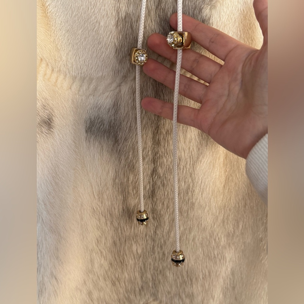 White ivory cream mink fur coat jacket - Picture 4 of 16